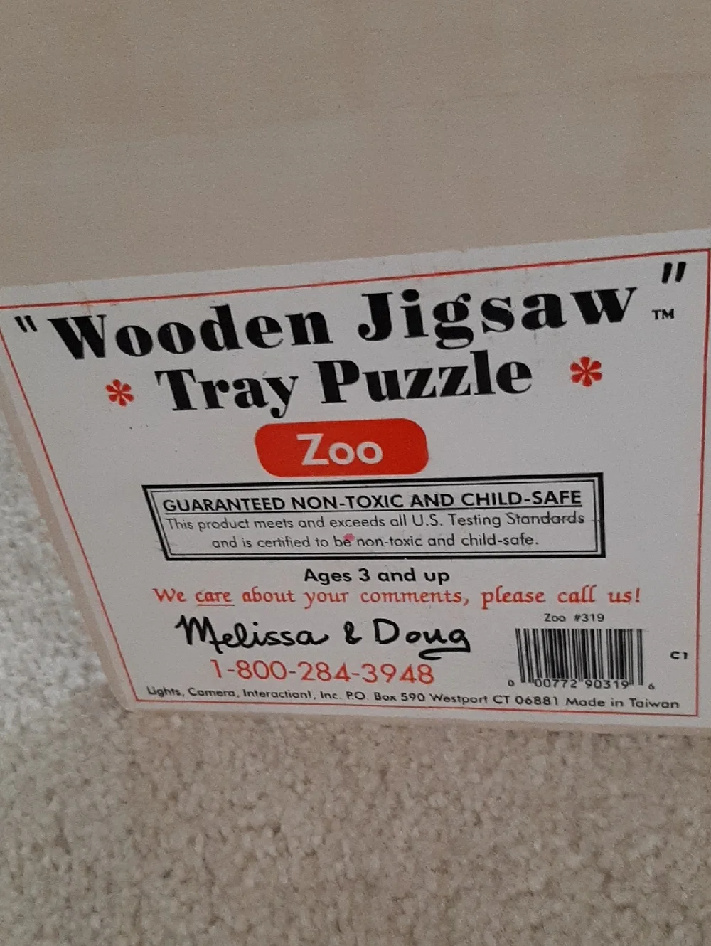 Melissa & Doug Wooden Jigsaw Tray Puzzle - 24 Pieces